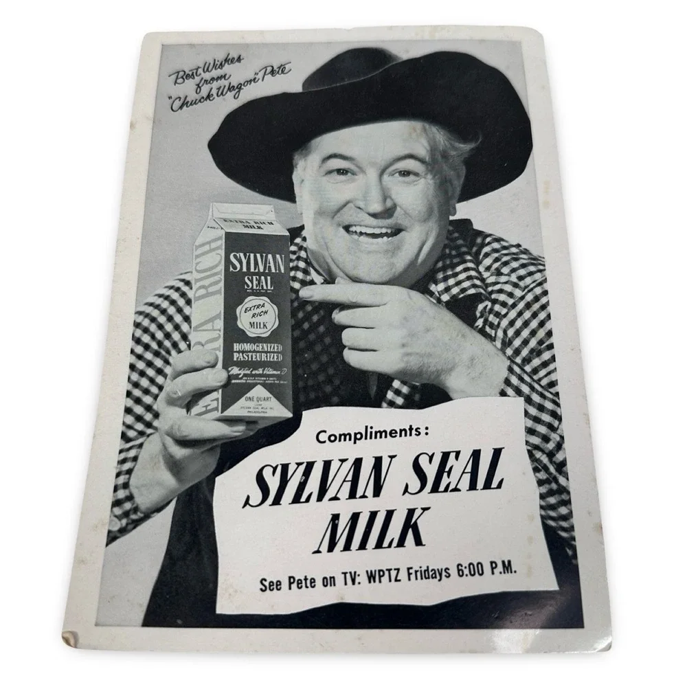 Vintage Sylvan Seal Milk Chuck Wagon Pete Signed Pete Boyle Autographed Picture